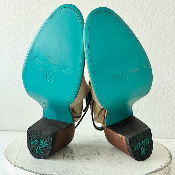 New Lane HIGH NOON Womens Cowboy Booties Sz 7 Putty Western Cowgirl Short Boots - Picture 8 of 11